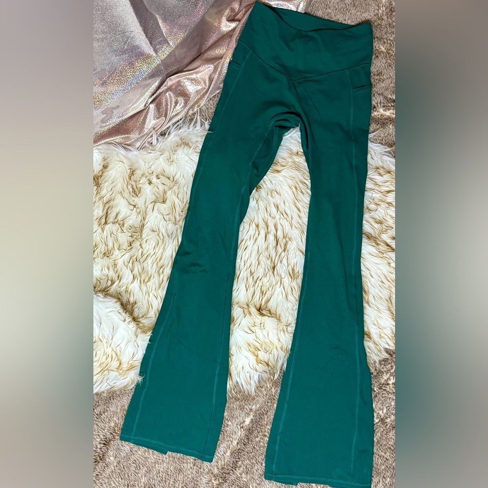 Free People Movement ‘Never Better Flare Pant’ in Green. NWOT